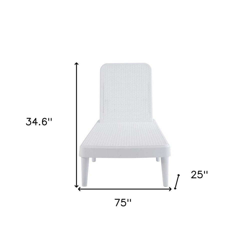 75" Black Heavy Duty Plastic Outdoor Stacking Chaise Lounge