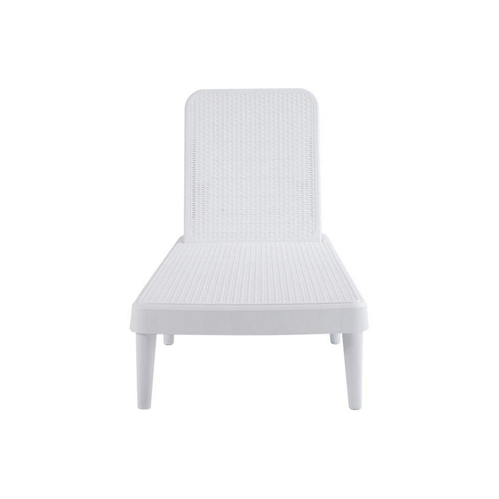 75" Black Heavy Duty Plastic Outdoor Stacking Chaise Lounge