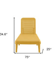 75" Black Heavy Duty Plastic Outdoor Stacking Chaise Lounge