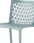 Set of Two Baby Blue Heavy Duty Plastic Outdoor Stacking Dining Chairs