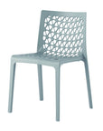 Set of Two Baby Blue Heavy Duty Plastic Outdoor Stacking Dining Chairs