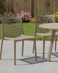 Set of Two Gray Heavy Duty Plastic Outdoor Stacking Dining Chairs