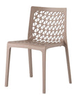 Set of Two Gray Heavy Duty Plastic Outdoor Stacking Dining Chairs