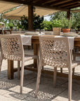 Set of Two Gray Heavy Duty Plastic Outdoor Stacking Dining Chairs
