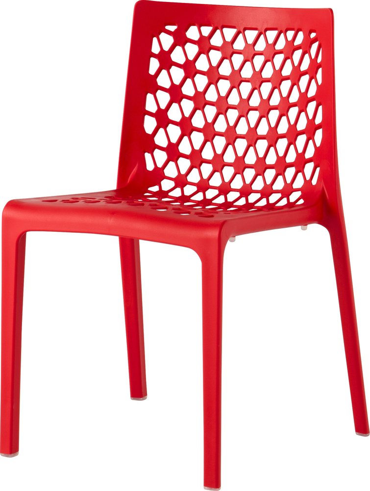 Set of Two Gray Heavy Duty Plastic Outdoor Stacking Dining Chairs