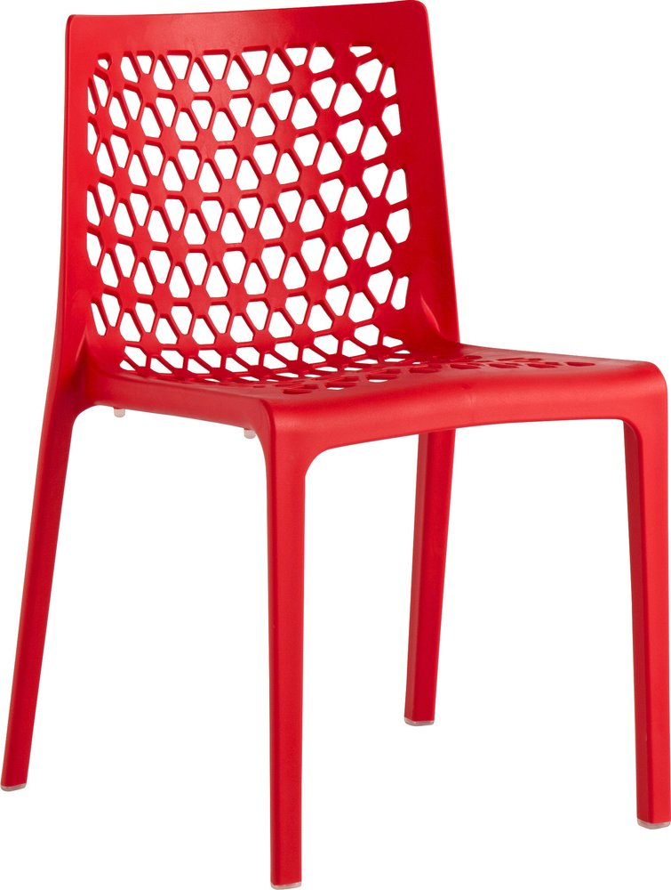 Set of Two Gray Heavy Duty Plastic Outdoor Stacking Dining Chairs
