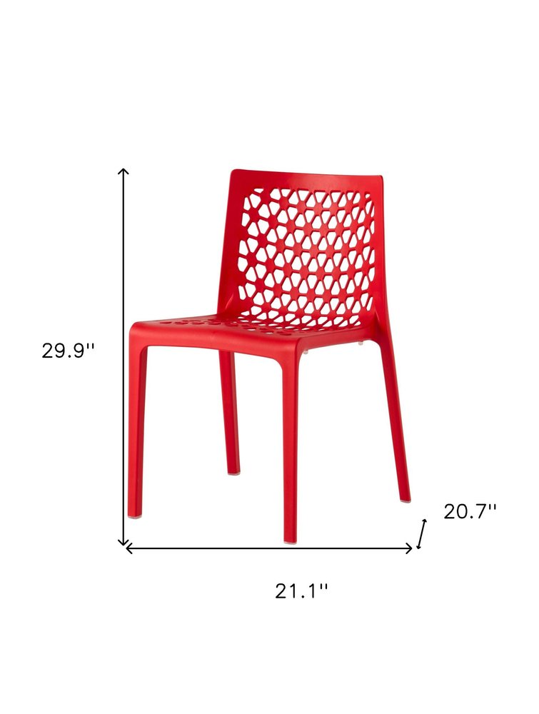 Set of Two Gray Heavy Duty Plastic Outdoor Stacking Dining Chairs