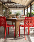 Set of Two Gray Heavy Duty Plastic Outdoor Stacking Dining Chairs