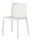 Set of Two Gray Heavy Duty Plastic Outdoor Stacking Dining Chairs