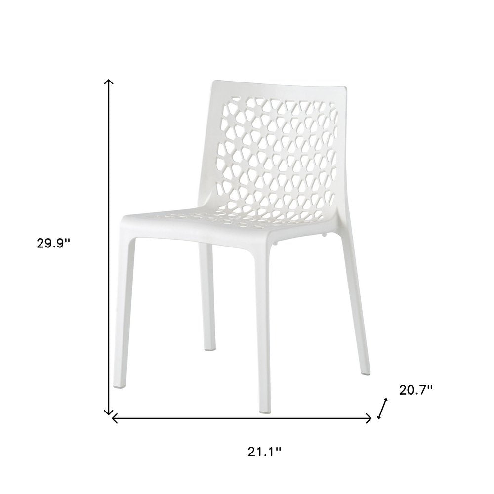 Set of Two Gray Heavy Duty Plastic Outdoor Stacking Dining Chairs
