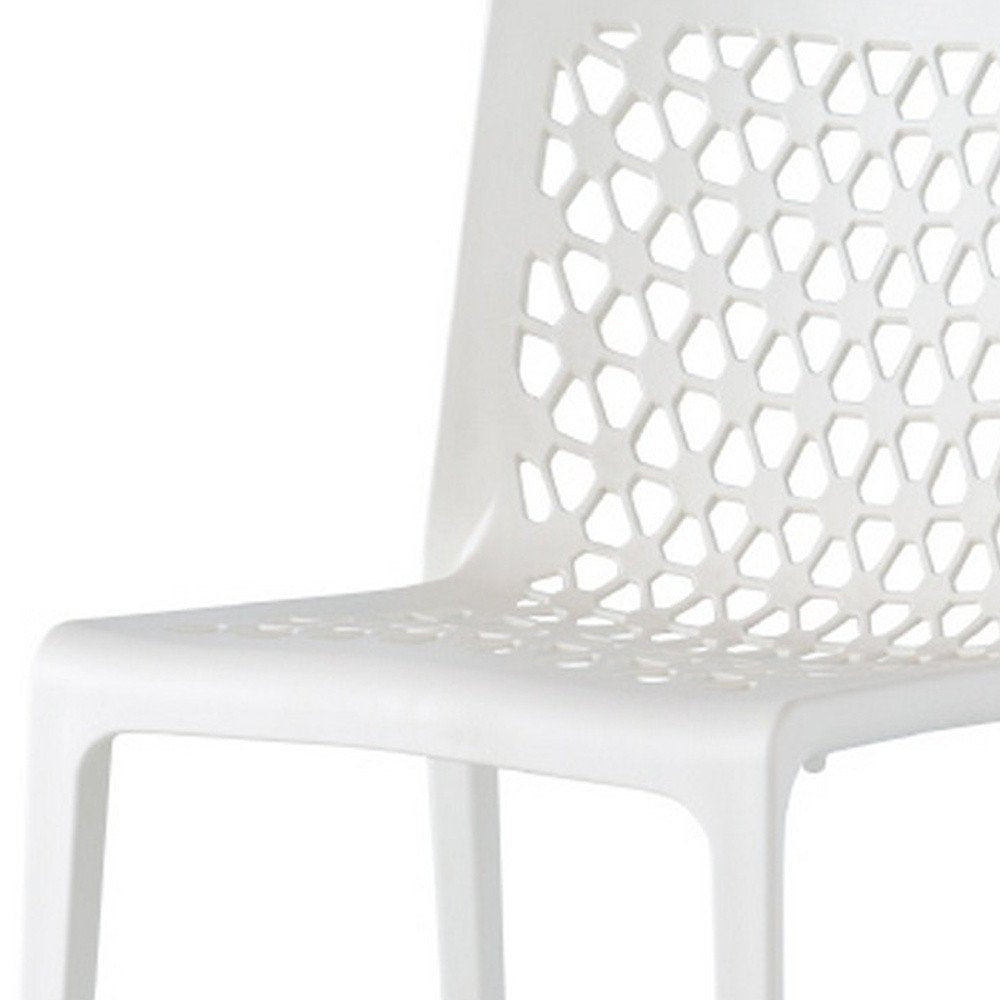 Set of Two Gray Heavy Duty Plastic Outdoor Stacking Dining Chairs