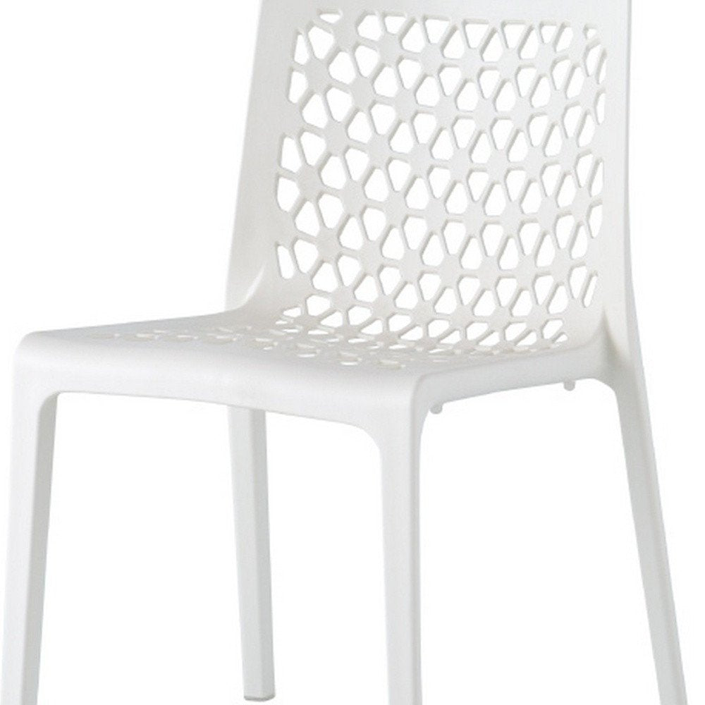Set of Two Gray Heavy Duty Plastic Outdoor Stacking Dining Chairs