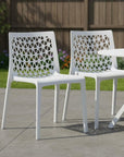 Set of Two Gray Heavy Duty Plastic Outdoor Stacking Dining Chairs