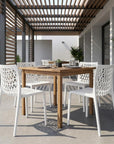 Set of Two Gray Heavy Duty Plastic Outdoor Stacking Dining Chairs