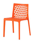 Set of Two Gray Heavy Duty Plastic Outdoor Stacking Dining Chairs