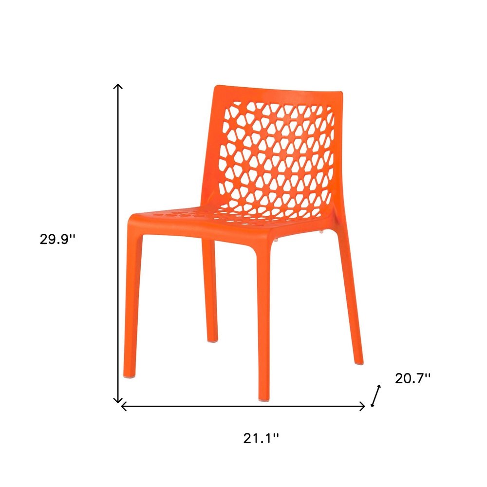 Set of Two Gray Heavy Duty Plastic Outdoor Stacking Dining Chairs