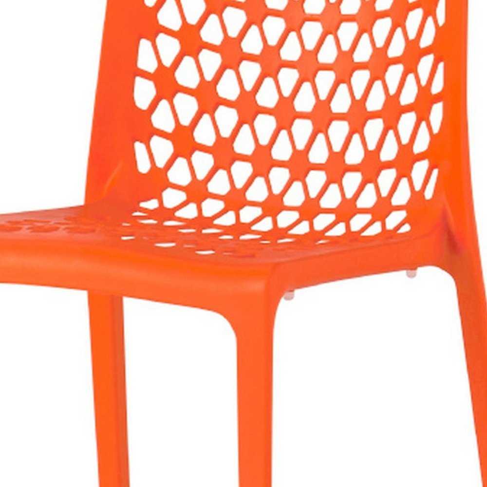 Set of Two Gray Heavy Duty Plastic Outdoor Stacking Dining Chairs