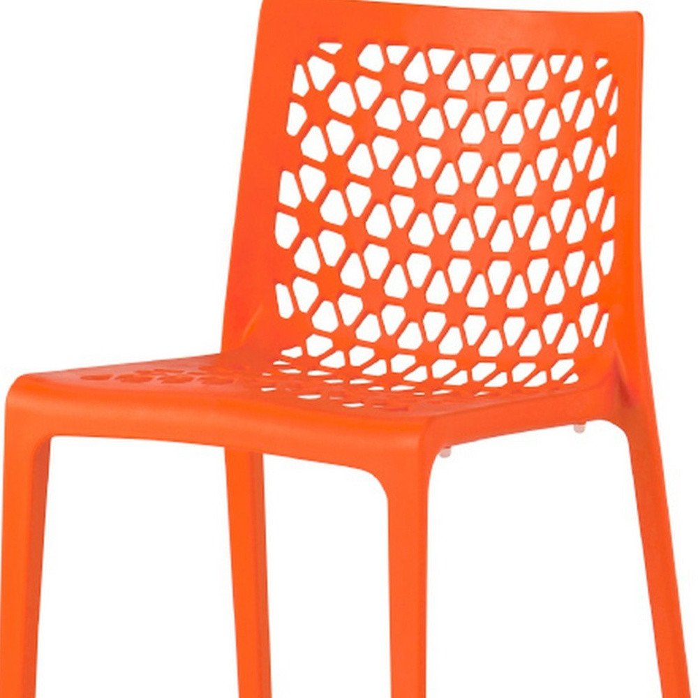 Set of Two Gray Heavy Duty Plastic Outdoor Stacking Dining Chairs