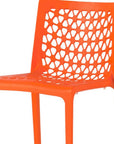 Set of Two Gray Heavy Duty Plastic Outdoor Stacking Dining Chairs