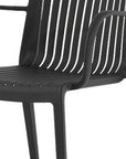 Set of Two Taupe Heavy Duty Plastic Outdoor Stacking Arm Chairs