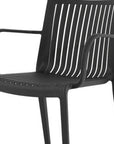 Set of Two Taupe Heavy Duty Plastic Outdoor Stacking Arm Chairs
