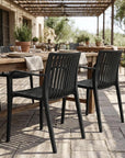 Set of Two Taupe Heavy Duty Plastic Outdoor Stacking Arm Chairs