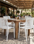 Set of Two Taupe Heavy Duty Plastic Outdoor Stacking Arm Chairs