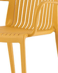 Set of Two Taupe Heavy Duty Plastic Outdoor Stacking Arm Chairs