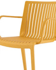 Set of Two Taupe Heavy Duty Plastic Outdoor Stacking Arm Chairs
