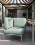 31" Sea Green Heavy Duty Plastic Outdoor Modular with Sea Green Cushion