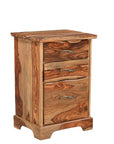 30" Natural Solid Wood Three Drawers Filing Cabinet