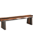 75" Brown Solid Wood Live Edge Dining Bench