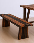 75" Brown Solid Wood Live Edge Dining Bench