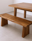 68" Brown Solid Wood Live Edge Dining Bench