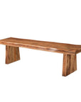 68" Brown Solid Wood Live Edge Dining Bench