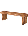 68" Brown Solid Wood Live Edge Dining Bench