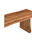 68" Brown Solid Wood Live Edge Dining Bench