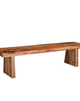 75" Brown Solid Wood Live Edge Dining Bench