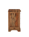 27" Brown Solid Wood Live Edge Three Drawer Nightstand