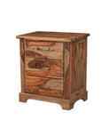 27" Brown Solid Wood Live Edge Three Drawer Nightstand