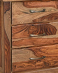 27" Brown Solid Wood Live Edge Three Drawer Nightstand