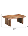 51" Brown Solid Wood Live Edge Coffee Table