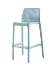 Set of Two 30" Baby Blue Heavy Duty Plastic Low Back Outdoor Bar Height Chairs
