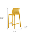 Set of Two 26" White Heavy Duty Plastic Low Back Outdoor Counter Height Bar Chairs