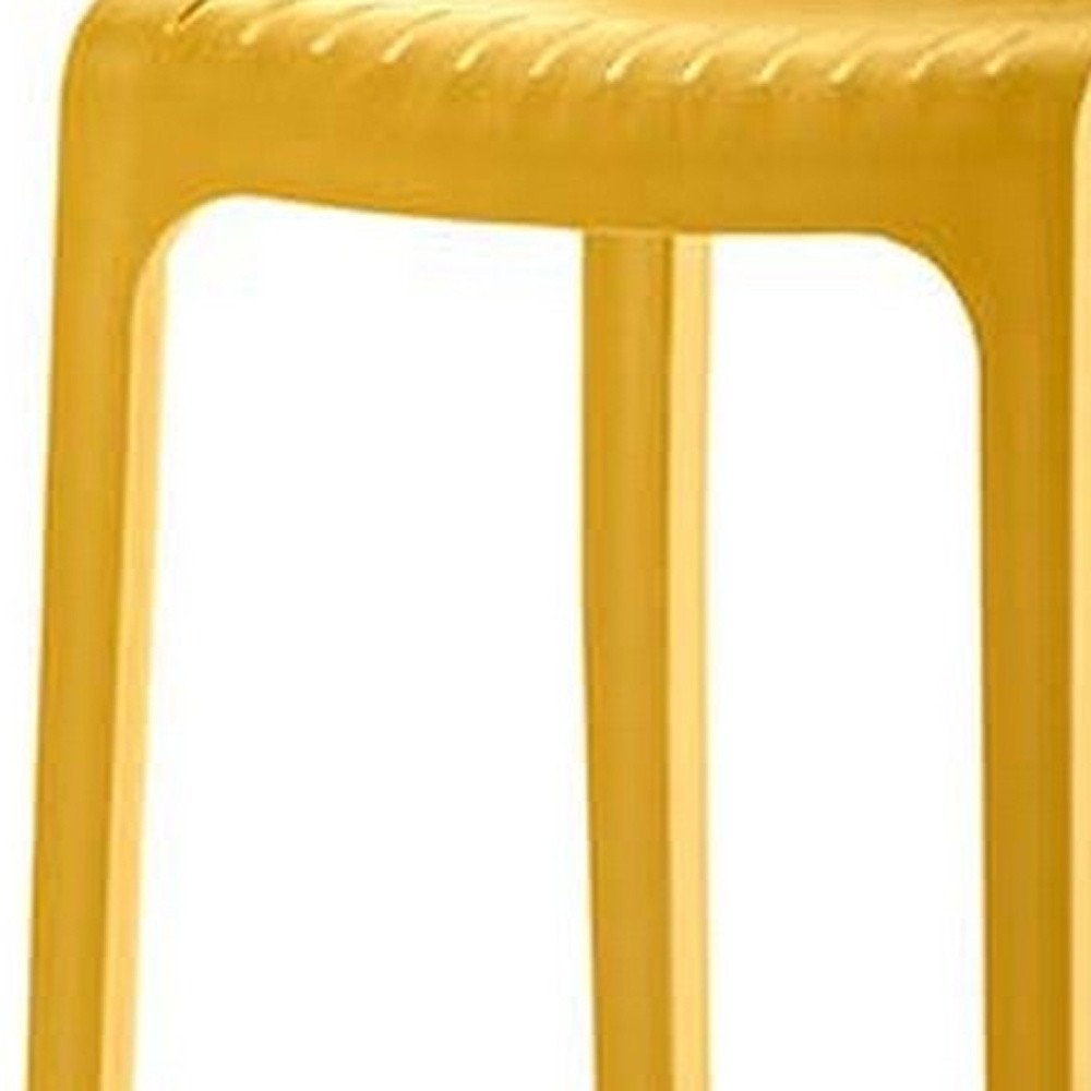 Set of Two 26" White Heavy Duty Plastic Low Back Outdoor Counter Height Bar Chairs