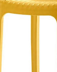 Set of Two 26" White Heavy Duty Plastic Low Back Outdoor Counter Height Bar Chairs