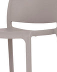 Set of Two 30" Taupe Heavy Duty Plastic Low Back Outdoor Bar Height Chairs