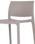 Set of Two 30" Taupe Heavy Duty Plastic Low Back Outdoor Bar Height Chairs