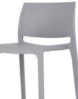 Set of Two 30" Taupe Heavy Duty Plastic Low Back Outdoor Bar Height Chairs