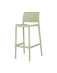 Set of Two 30" Taupe Heavy Duty Plastic Low Back Outdoor Bar Height Chairs